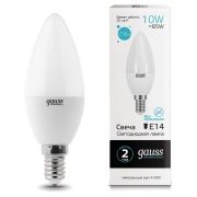 Лампа светодиодная Elementary 10Вт свеча 4100К нейтр. бел. E14 730лм GAUSS 33120